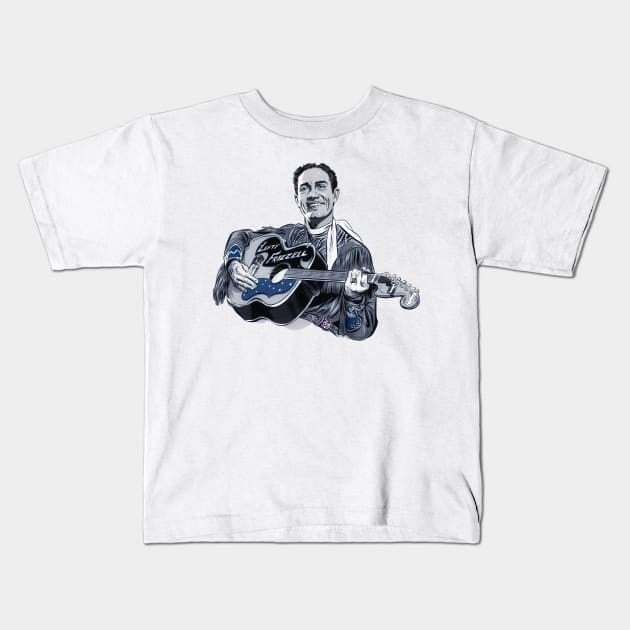 Lefty Frizzell - An illustration by Paul Cemmick Kids T-Shirt by PLAYDIGITAL2020